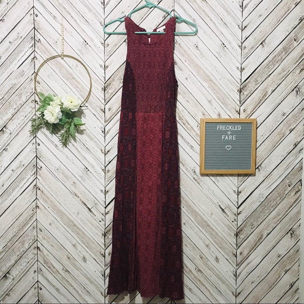 Boho maxi dress in maroon